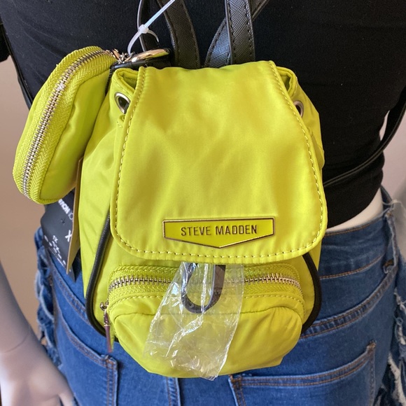 NWT Steve Madden Small Neon Green Mini Backpack - Picture 4 of 15